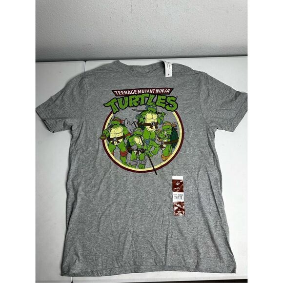 NWT Teenage Mutant Ninja Turtles Men’s M T-shirt Short Sleeve Heather Grey Notes - Picture 1 of 10